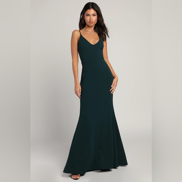 Lulus Dresses & Skirts - Lulu's Dark Green Maxi Dress